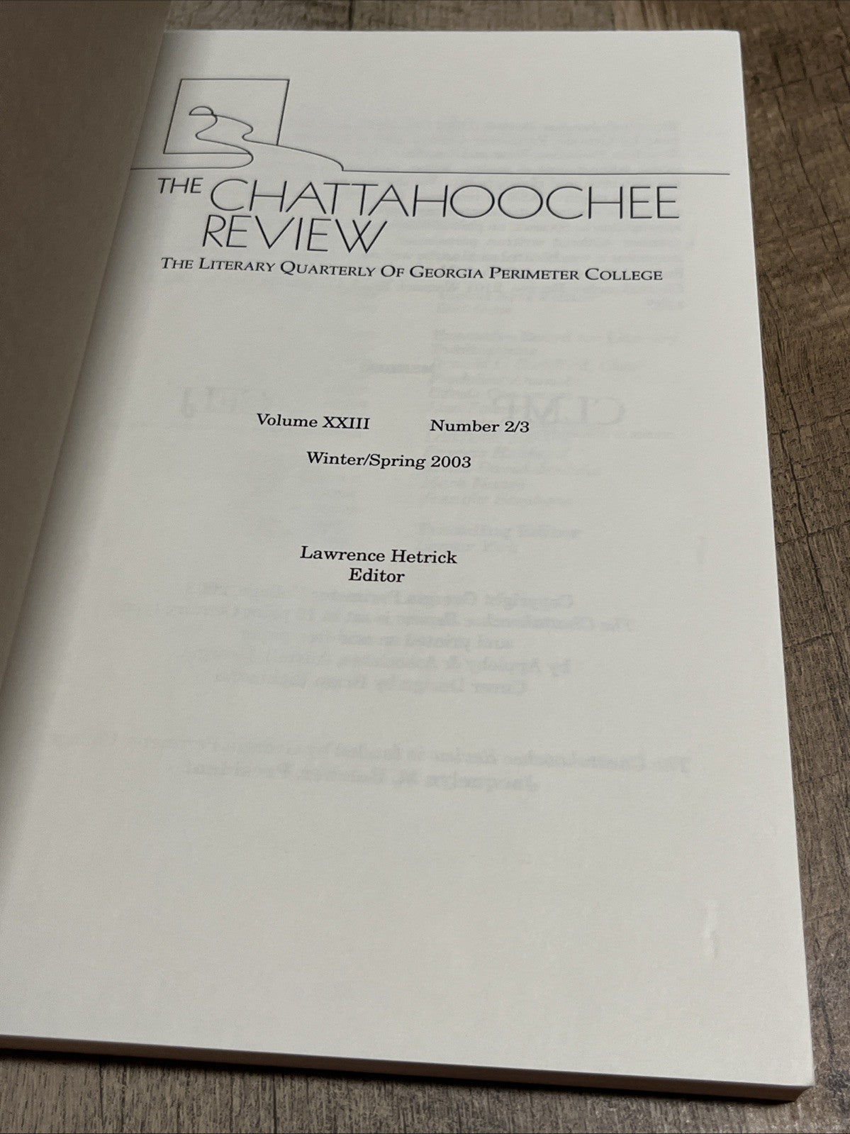 The Chattahoochee Review: Volume 23 (xxiii)Number 23, Winter Spring 2003