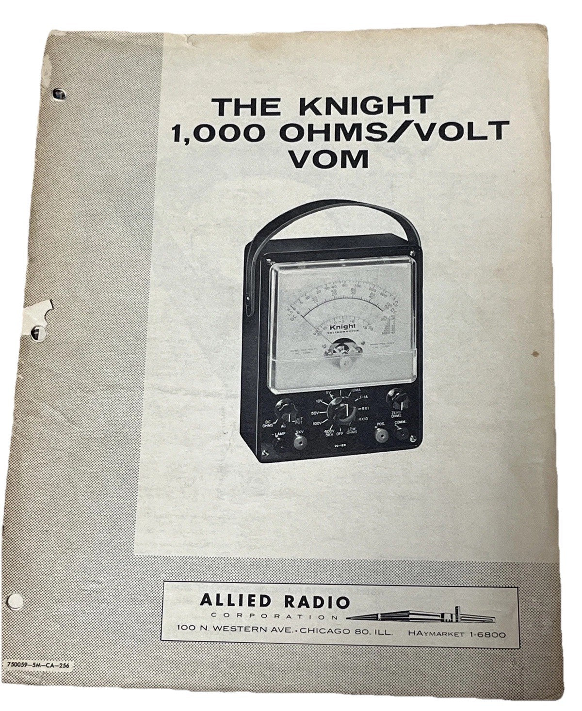 The knight 1,000 OHMS/Volt Vom By Allied Radio 