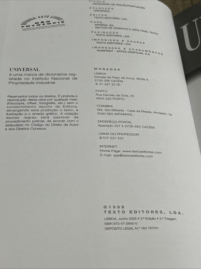UNIVERSAL Dicionário Universal Inglês/Português - English/Portuguese