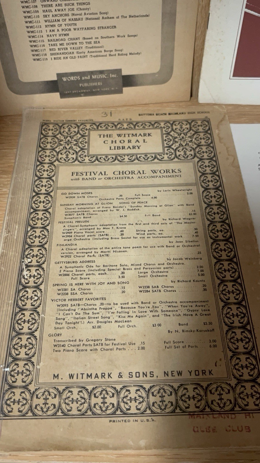 Oxford Anthems Choir Sheet mixed Voices Cappella chorus Laurel Octavo 1912/40/50