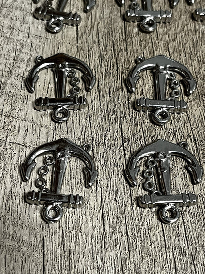 Silver Anchor Charms Lot of 49 Pc , 27x24mm - US Seller