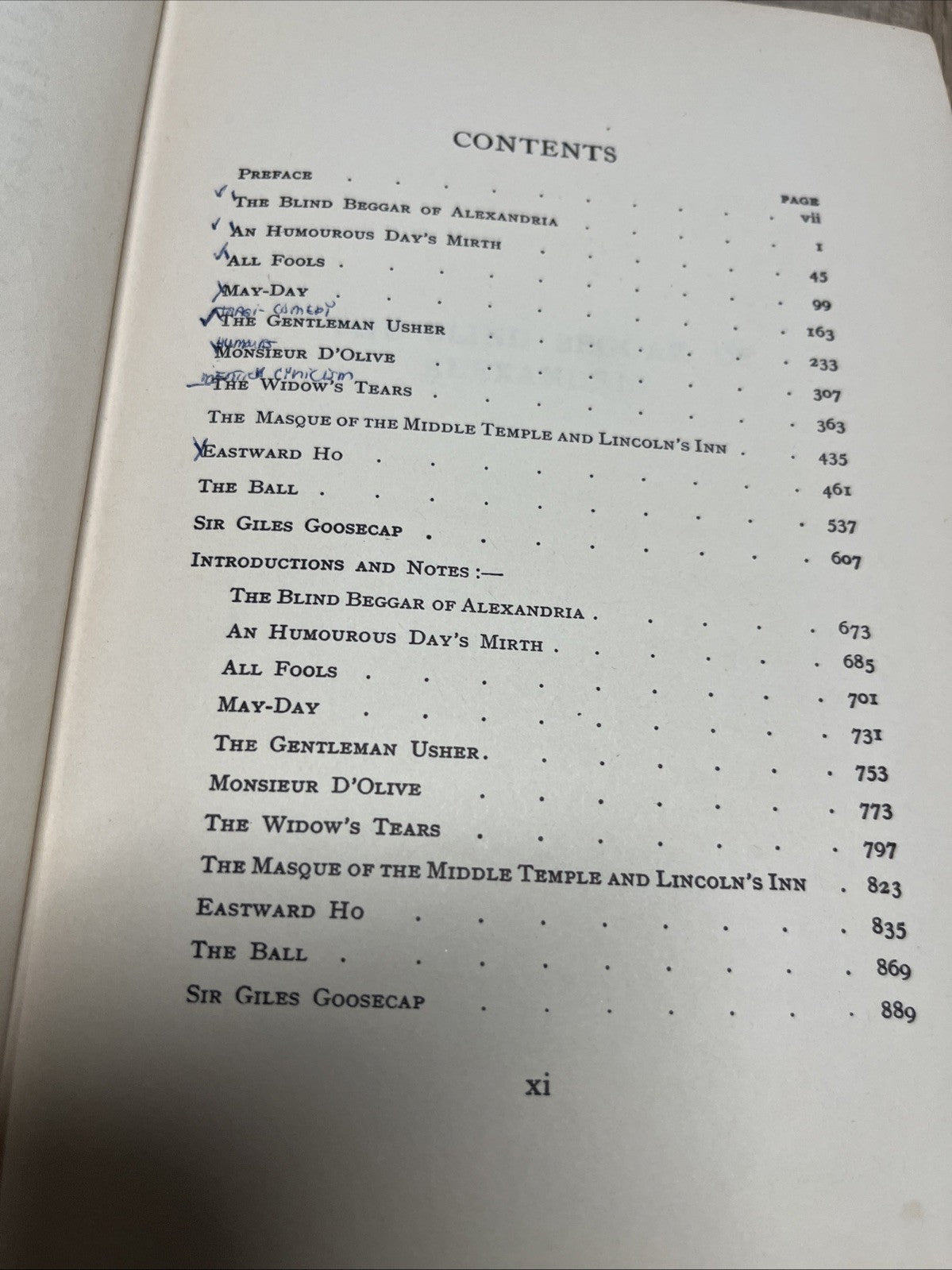 PLAYS OF GEORGE CHAPMAN: The Comedies Vol 2 Thomas Parrott Russell '61 Cloth 1st