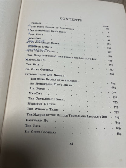 PLAYS OF GEORGE CHAPMAN: The Comedies Vol 2 Thomas Parrott Russell '61 Cloth 1st