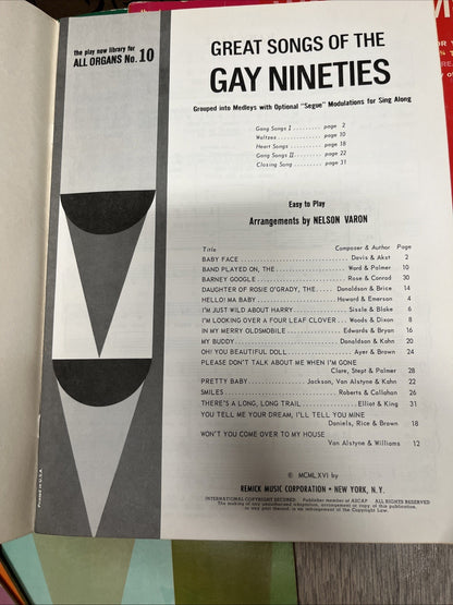 All Organ: Nelson Varon's Vintage Organ Music Sheet Vol  No. 1, 2 3, 5, 6, 7, 10