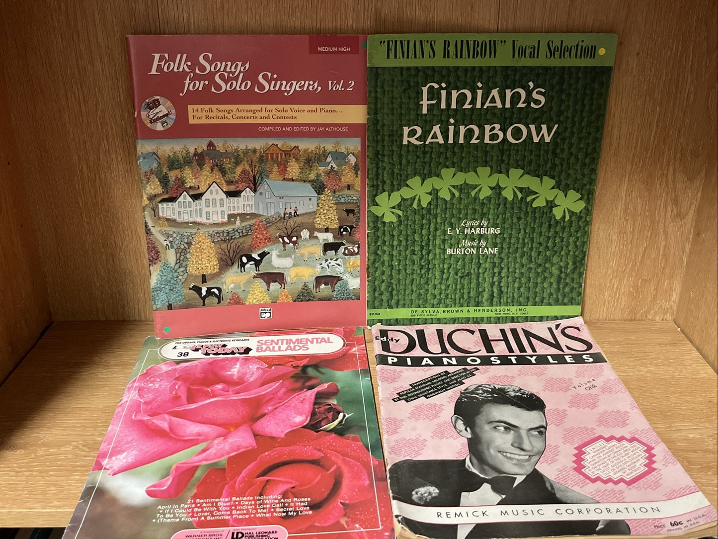 A Collection of Music Sheet Lot of 4 Folk Songs, Settimental Ballad,Eddy Duchin