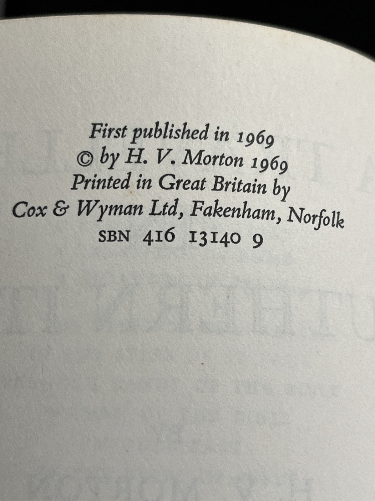 A Traveller in Southern Italy 1st Edition * H.V. Morton, 1969