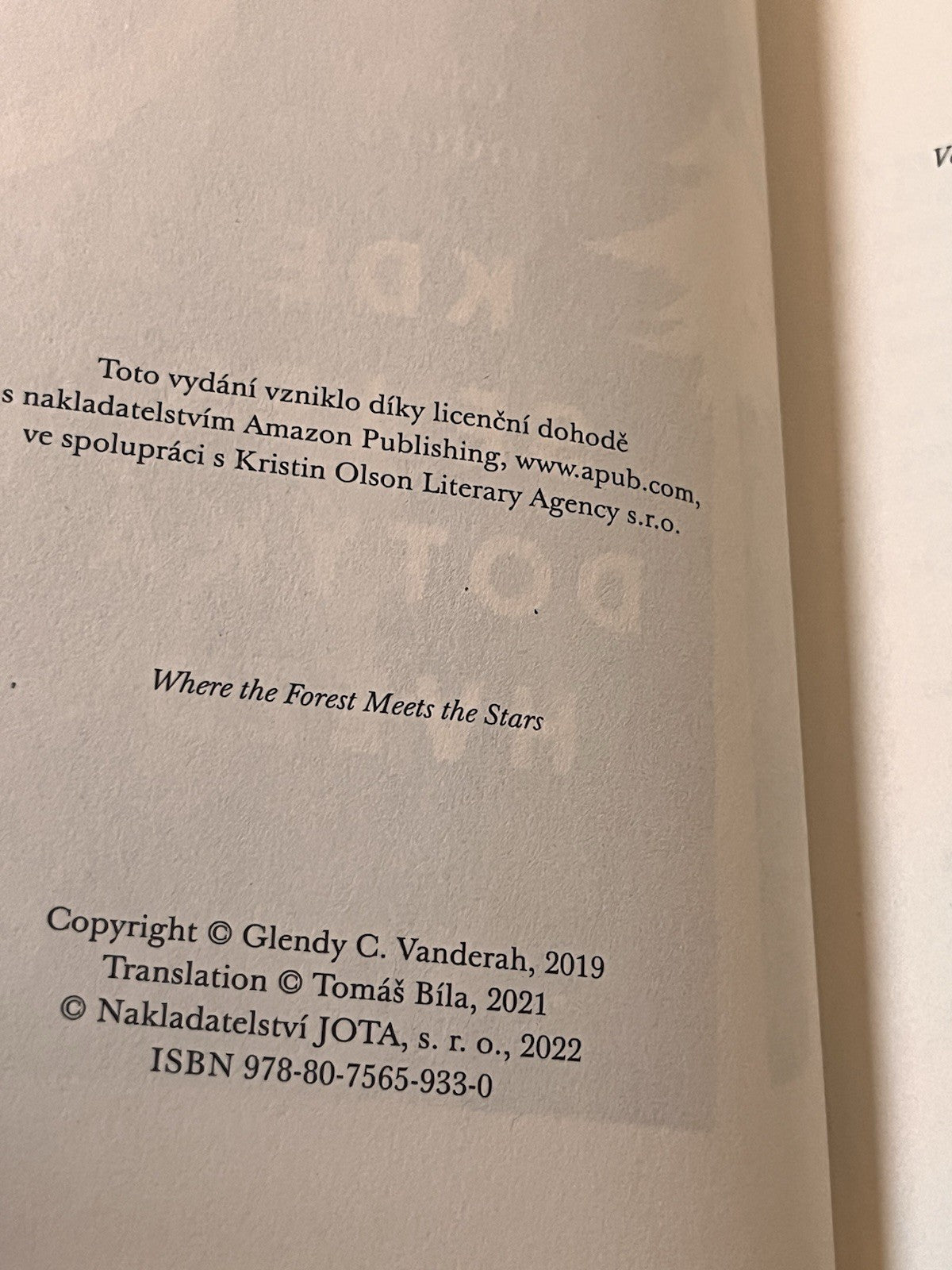 Kde se les dotýká hvězd Glendy Vanderahova |  Tomáš Bíla