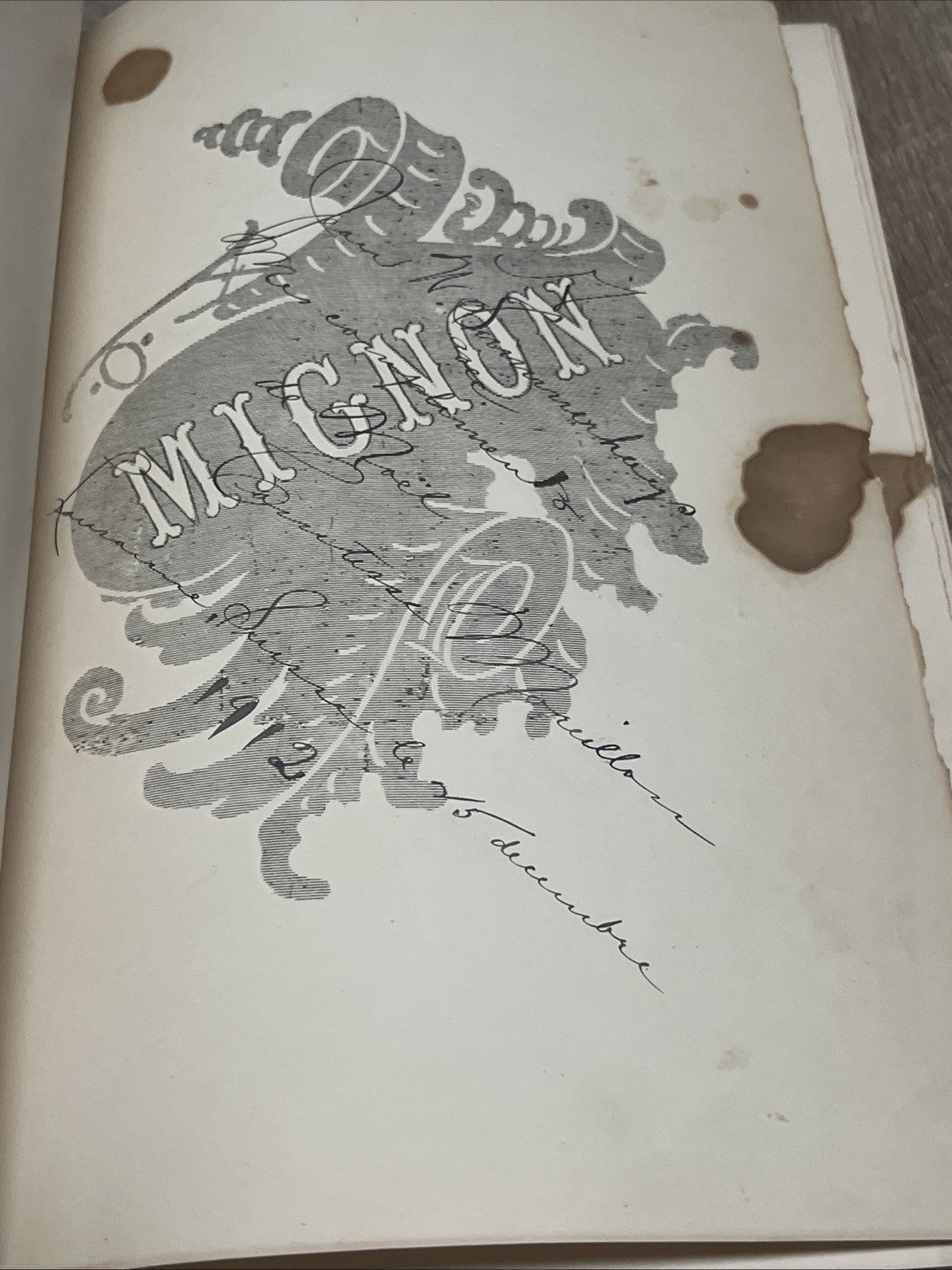 Mignon Opéra en Trois Actes Musique De  Ambroise Thomas Paroles de Michel Carré