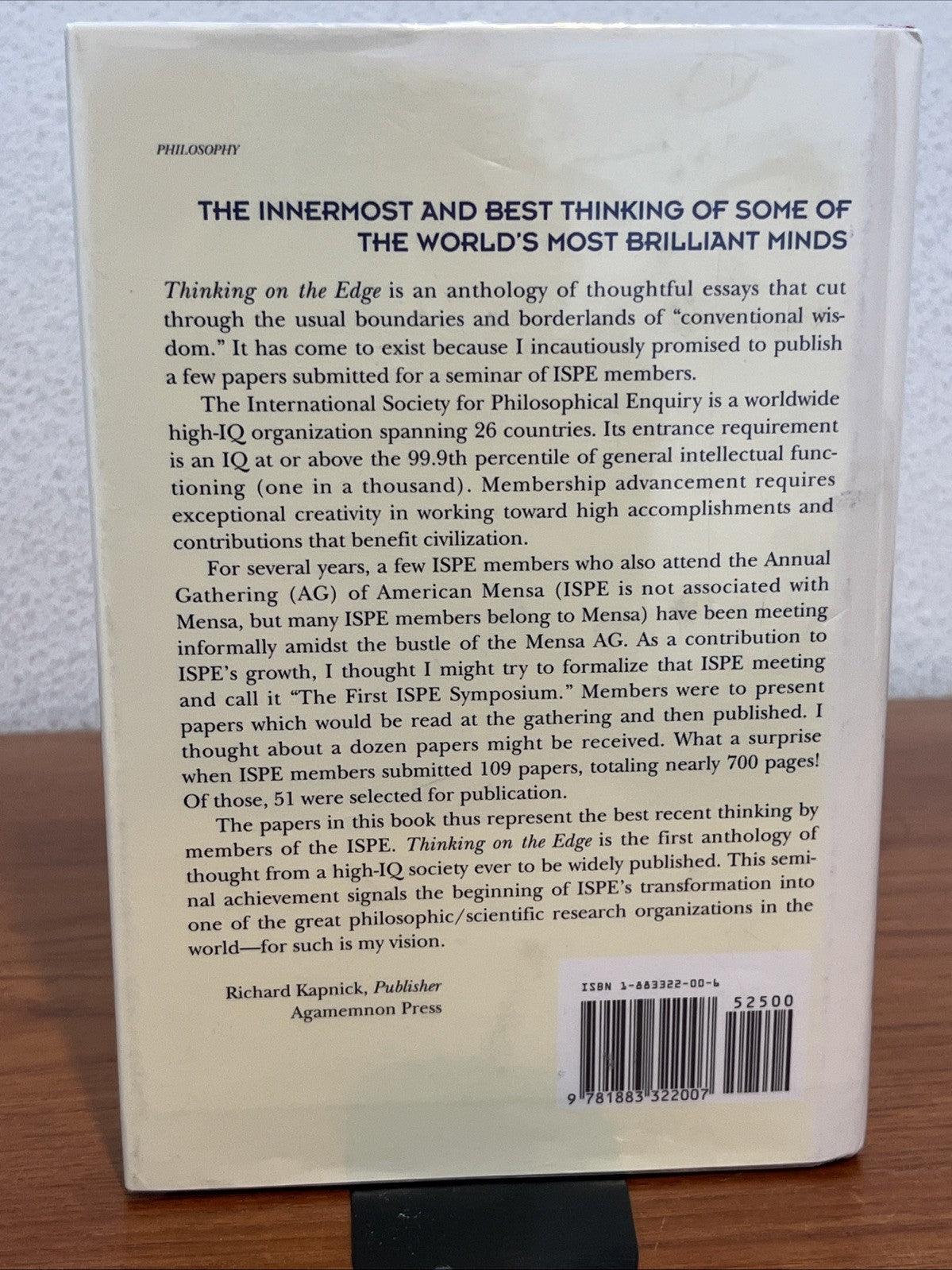 Thinking on the Edge: Essays by Members of the International Society..(1993)