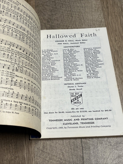Hallowed Faith - 1966 Softcover Songbook by Connor B. Hall and Jimi Hall