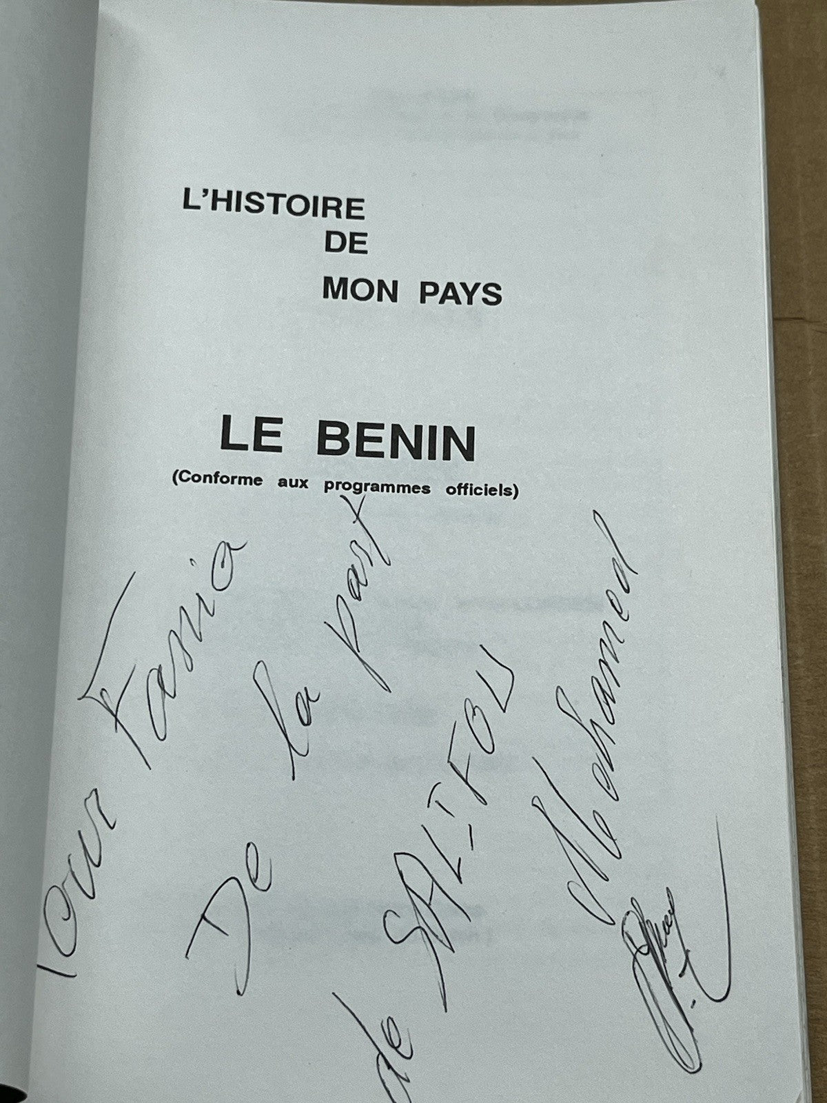 L'histoire de mon pays: le Benin