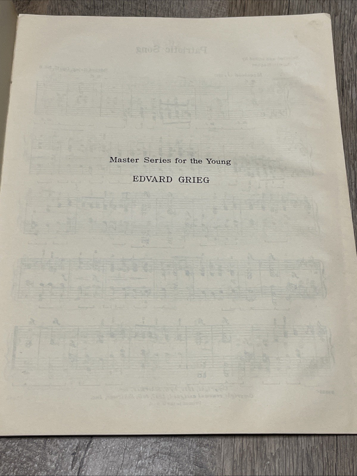 Edvard Grieg Master Series for the Young Edited by Edwin Hughes G. Schirmer.Bach