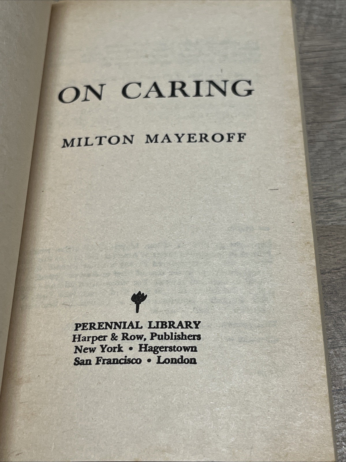 Milton Mayeroff : On Caring