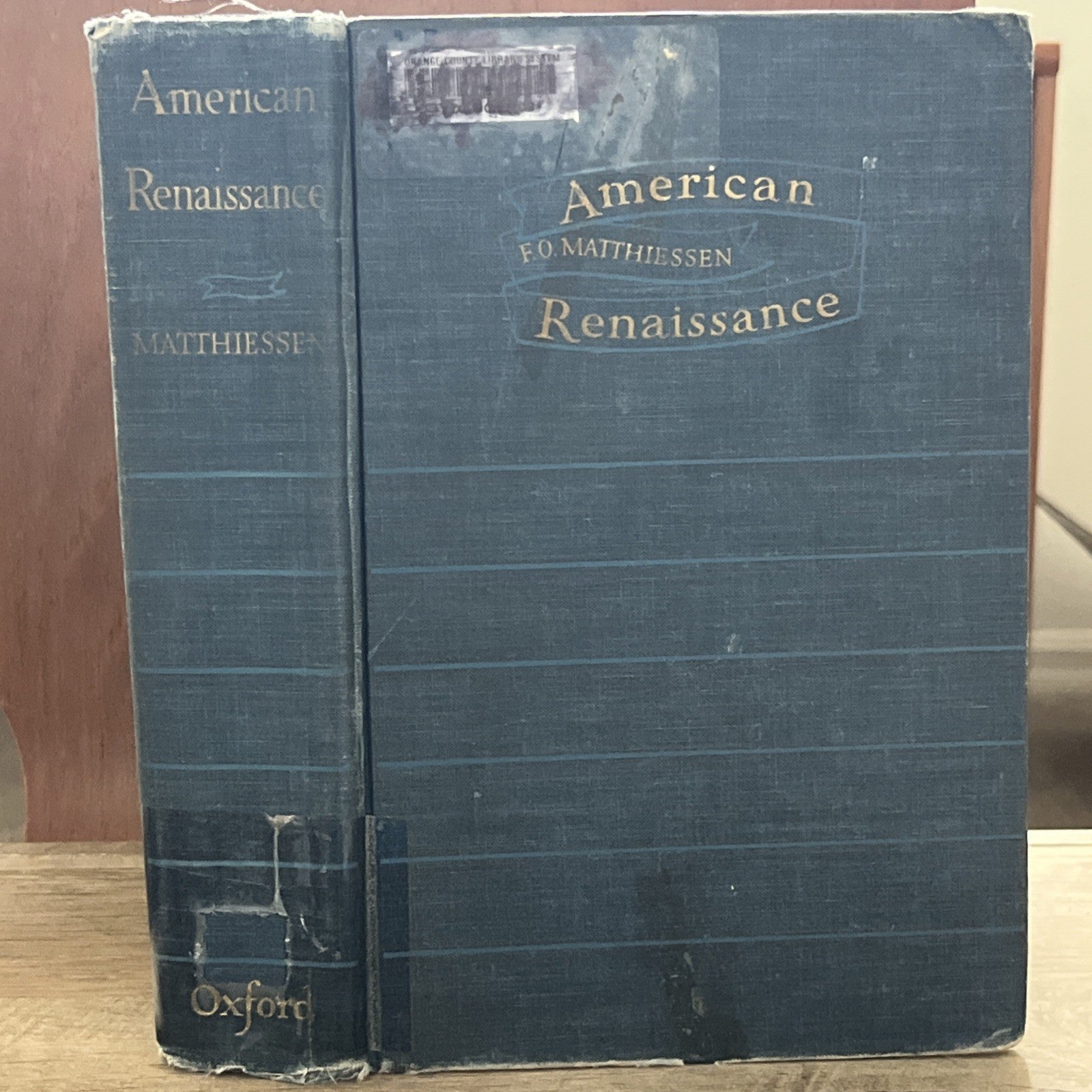 American Renaissance by F.O. Matthiessen (HC 1962 Print.) NO DJ ACCEPTABLE
