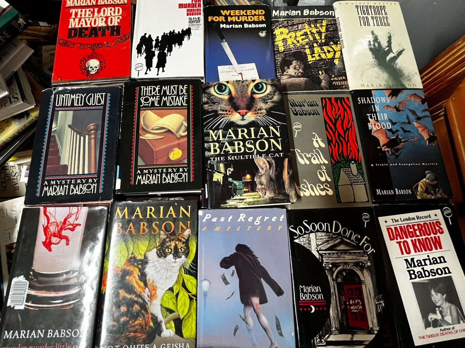Marian Babson 16 Book Lot A Walker’s Mystery ~ Incredible/St Martin’s.. HC/DJ