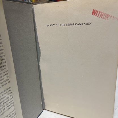 Diary of the Sinai Campaign by Major-General Moshe Dayan 1966 HC/DJ 1st Edition
