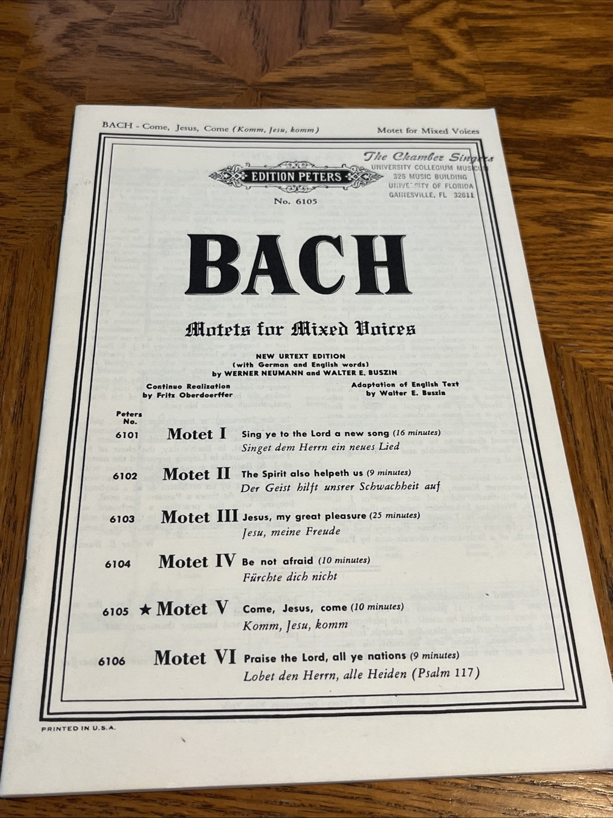 Bach Motes for Mixed Voices Motet 3 Jesu, my GReat pleasure SATB Score 