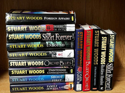 Stuart Woods Book Lot Hardcover Lot of 14 Family Jewel, Orchid Blue, Unbound…