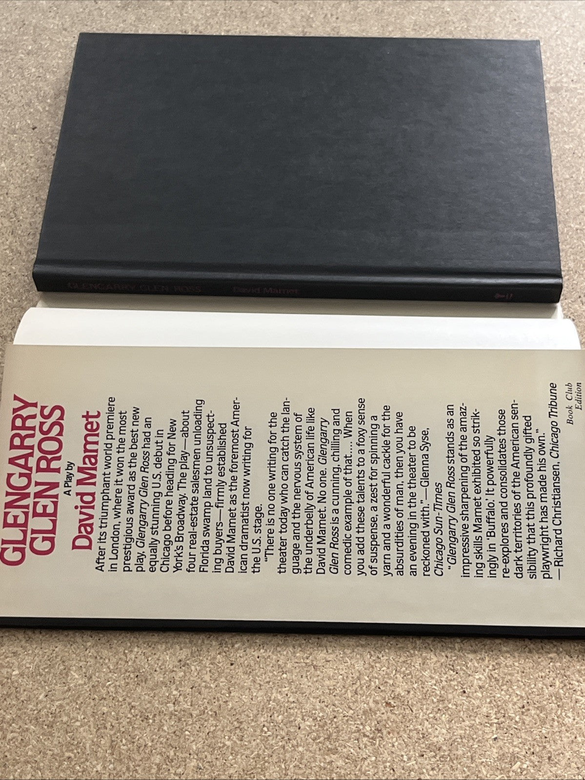 Glengarry Glen Ross A Play by David Mamet (1983, Hardcover)