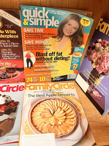 Lot of 8 FAMILY CIRCLE Magazine + Crafts Mag, Quick and Simple Magazine