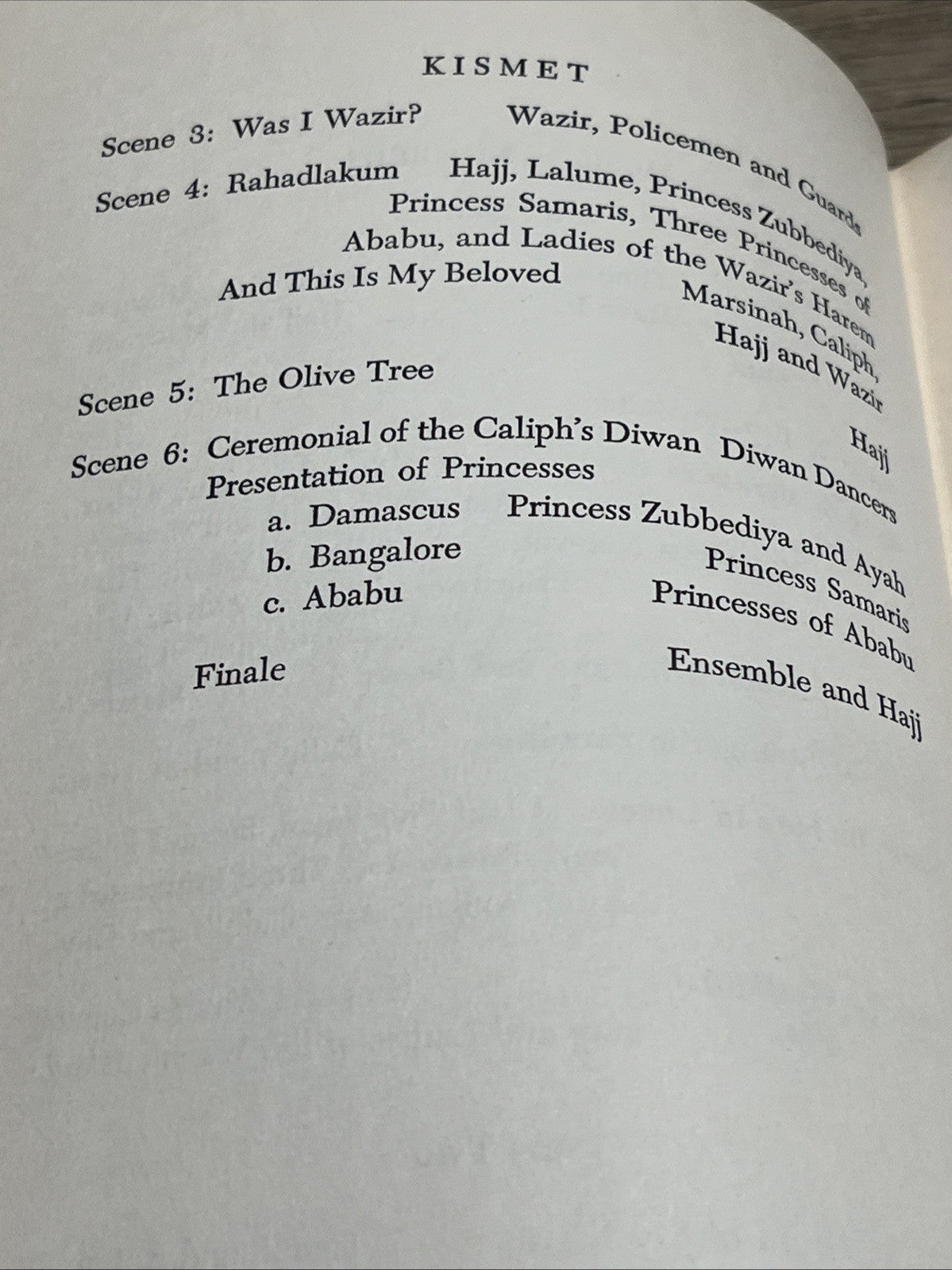 KISMET A MUSICAL ARABIAN NIGHTS BY CHARLES LEDERER And Luther Davis 1954