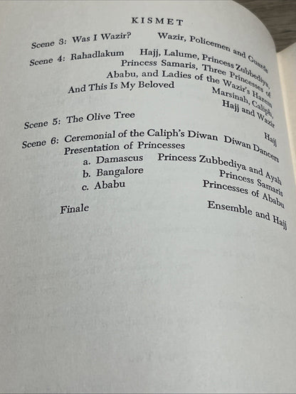 KISMET A MUSICAL ARABIAN NIGHTS BY CHARLES LEDERER And Luther Davis 1954
