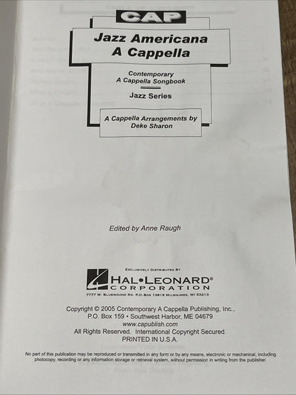 Contemporary A Cappella A Cappella Jazz Americana SATB ( DIV ) By Deke Sharon
