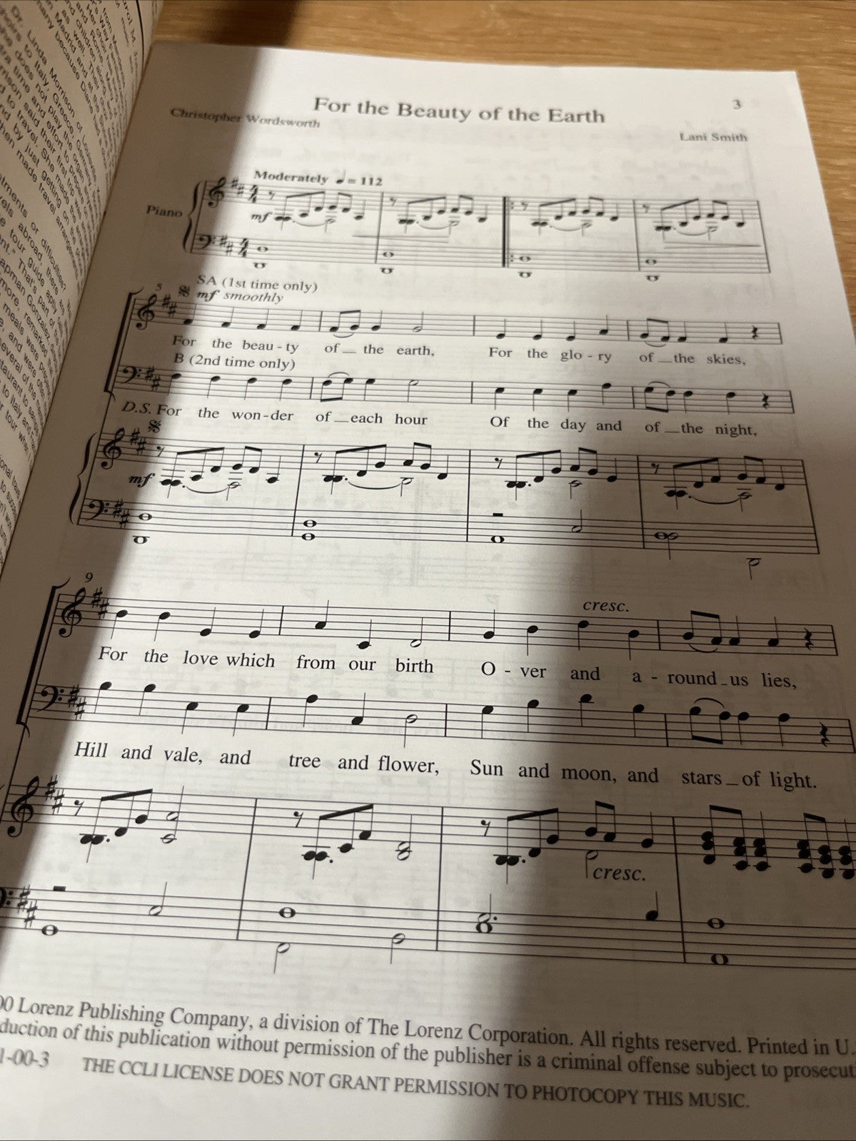 The SAB Choir, specifically the November/December 2000 issue