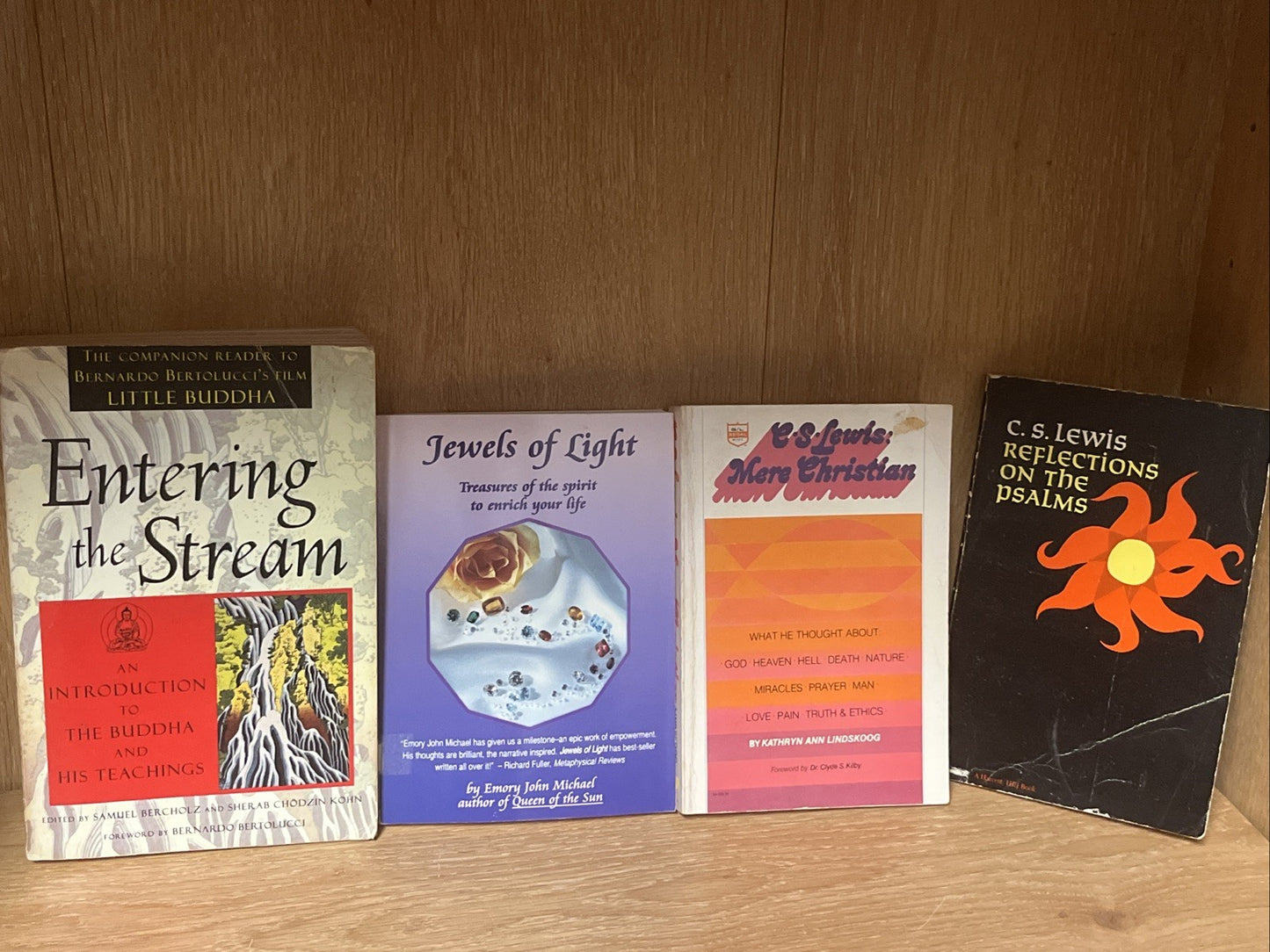 New Age Book Lot of 4 - C.S .Lewis, Entering The Stream, Treasure of Spirit more