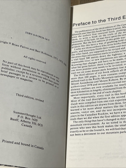 The Canadian Rockies Trail Guide 1986 : A Hiker’s Guide To Banff, Jasper, Yoho