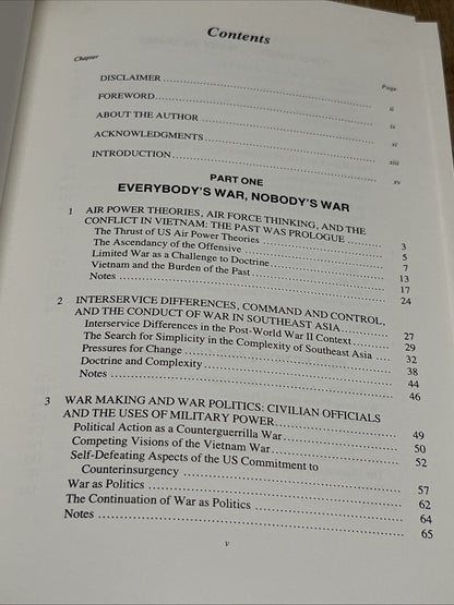 Air Power and the Ground War in Vietnam Idea and Action by Donald J. Mrozek 1988