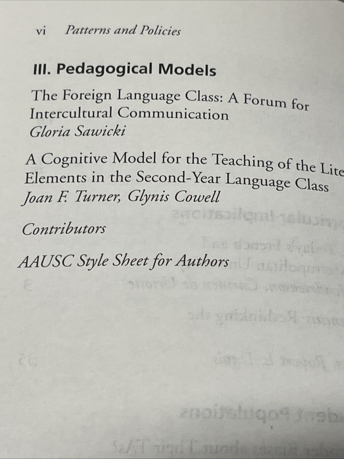 Patterns and Policies :The Changing Demographics of Foreign Language Instruction