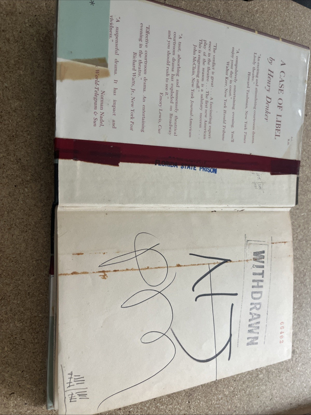 A Case of Libel A Play by Henry Denker, PLAY BOOK; EX LIB