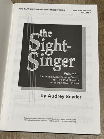 The Sight-Singer for Two-Part Mixed/Three-Part Mixed Voices, Vol 1 &2 Student..