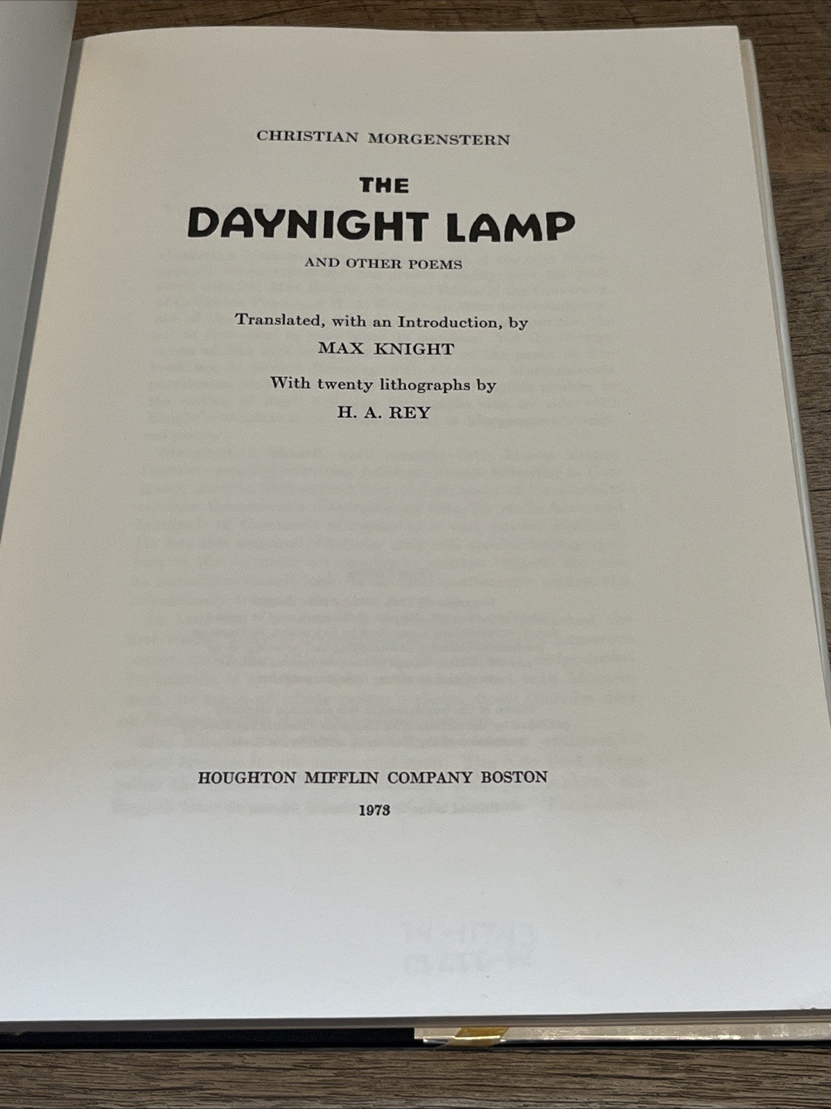 The Daynight Lamp and Other Poems by Christian Morgenstern, 1973