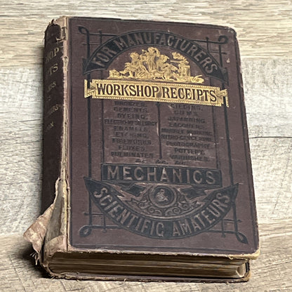 Workshop Receipts For Manufacturers & Scientific Amateurs Book  1873 Ist Edition