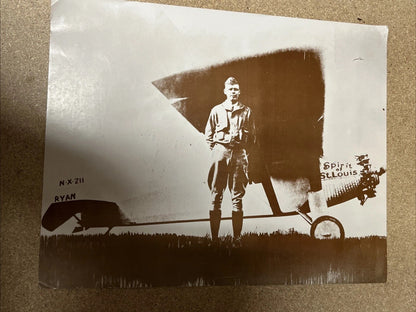 Vintage Sepia Tone Poster Print Photograph 14" x 11" - Charles Lindbergh