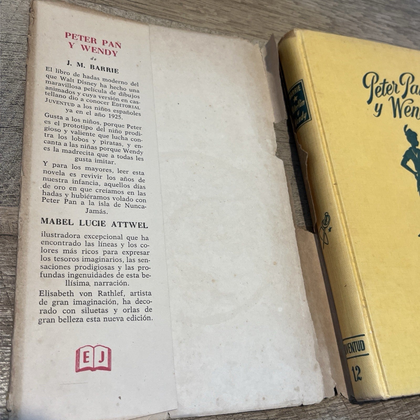 Peter Pan y Wendy j.m. barrie Very Rare Spanish Edition 1961