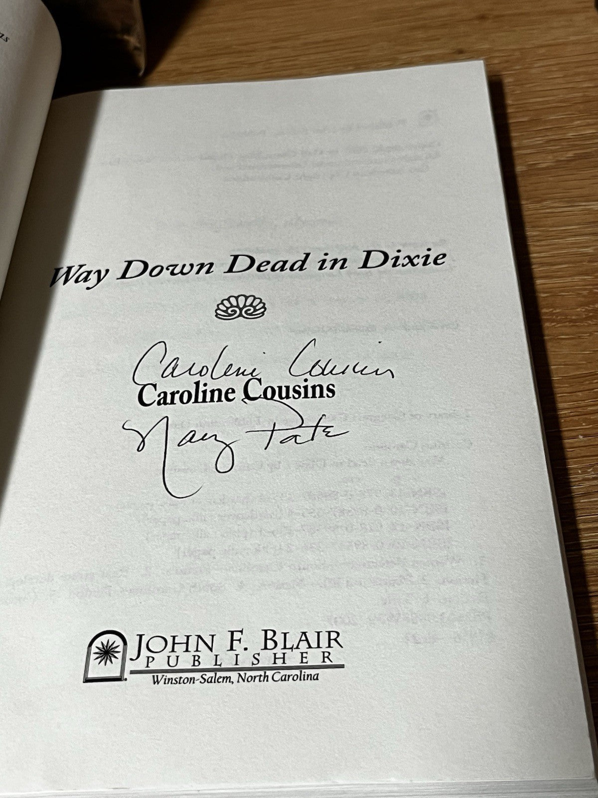 Caroline Cousin 3 Book Lot Dead In Dixie (Signed) Marsh Madness Fiddle Dee Death