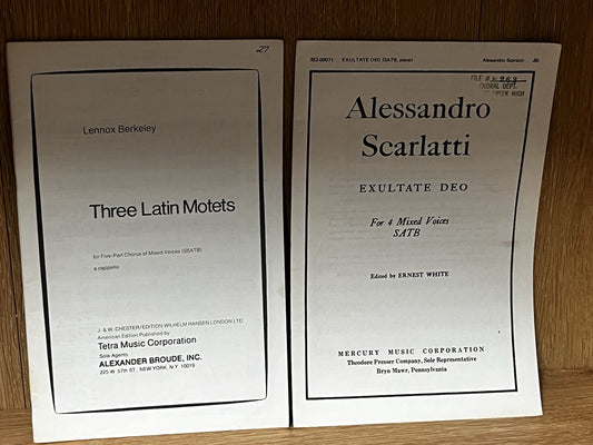 Vintage Scarlatti Exultate Deo & Three Latin Motets SATB Chorus A Cappella