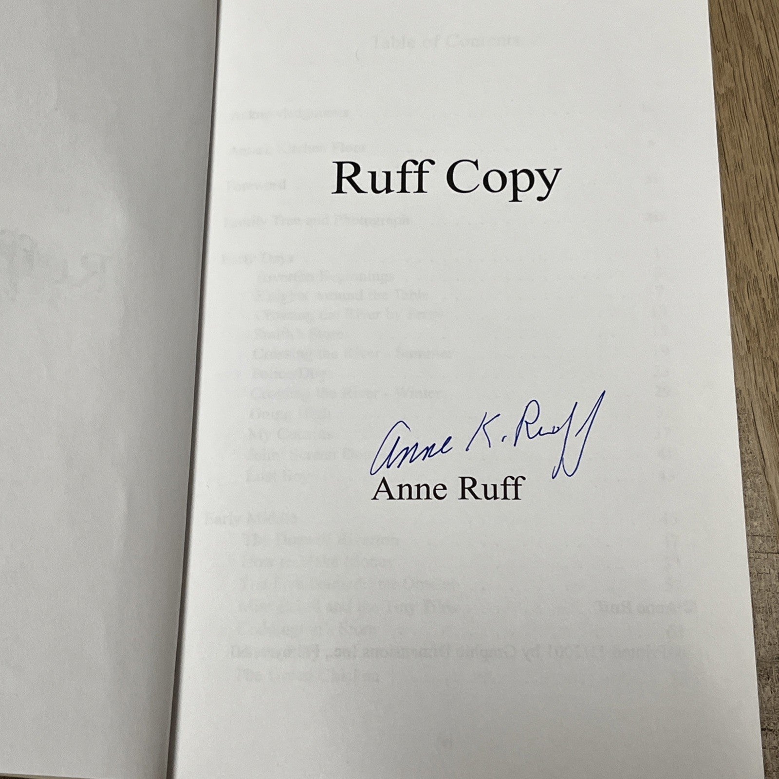 Ruff Copy by Anne Knight Ruff (2001) SIGNED Copy