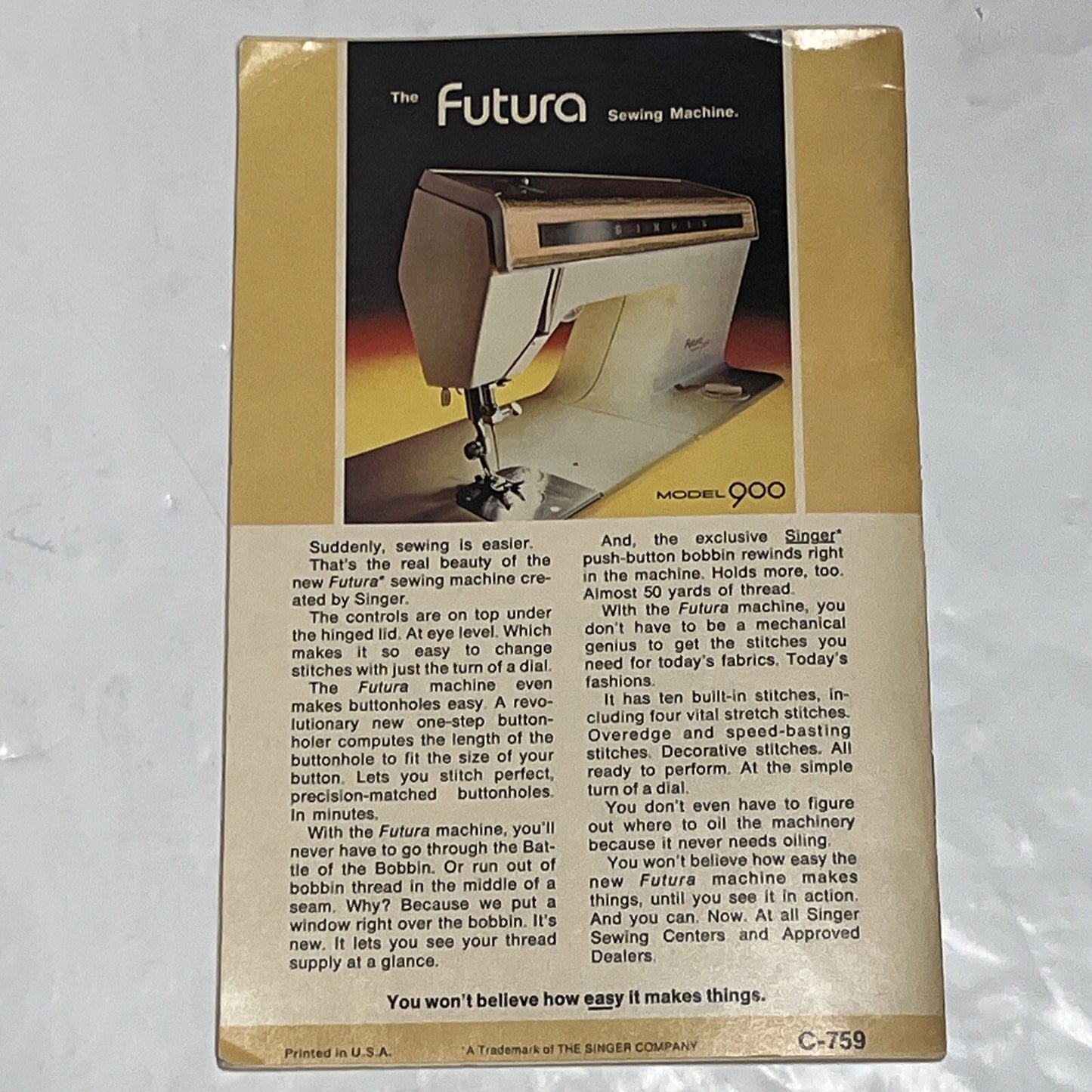 Singer How To Fit Patterns Booklet Vintage Pamphlet (1974)