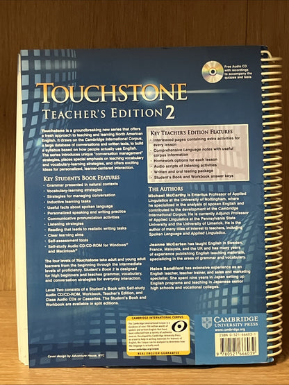 Touchstone Teacher's Edition 2 Teachers Book with Audio Cd by Michael McCarthy