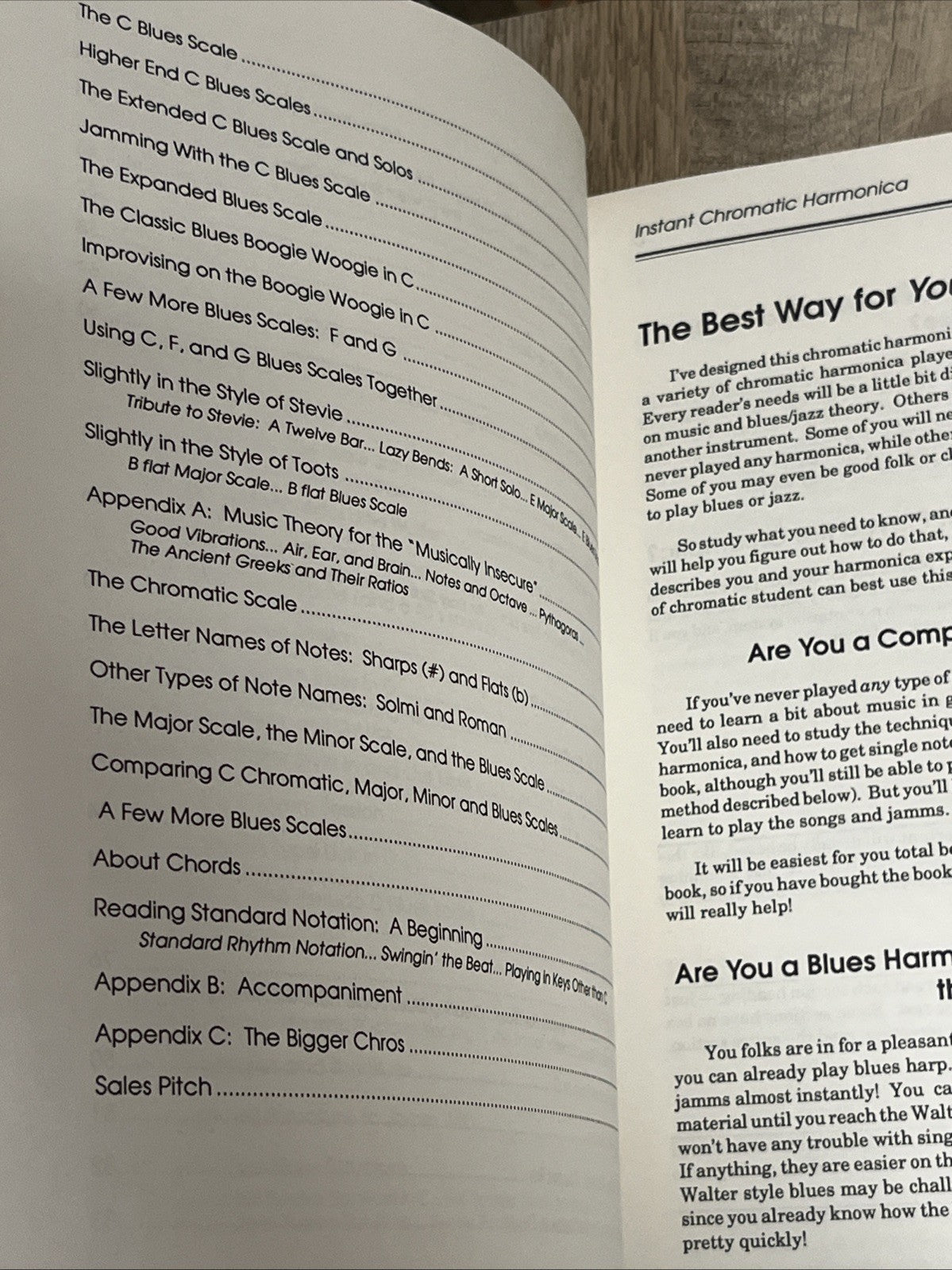 Instant Chromatic Harmonica : The Blues/Jazz Improvisation Method By David Harp
