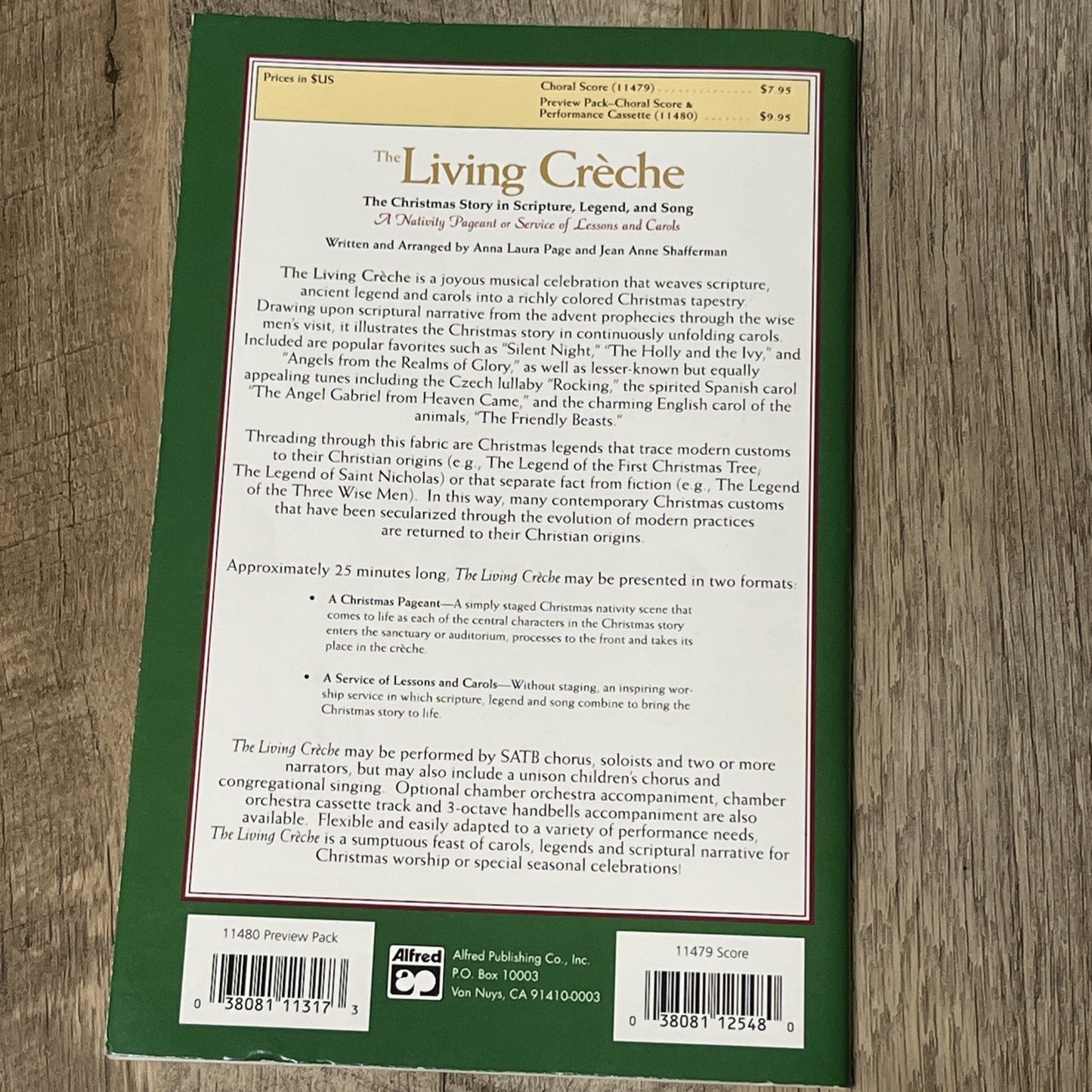 The Living Crèche The Christmas Story in Scripture, Legend and Song SATB