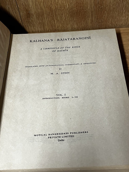 KALHANAS RAJATARANGINIA CHRONICLE OF THE KINGS OF KAŠMIR Volumes 1-3 Sets