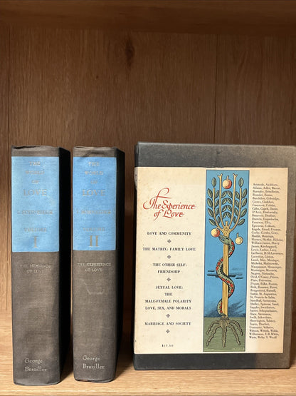 1st Printing The World of Love Vol 1 - 2 By ISIDOR SCHNEIDER 2 Vol Set Slipcase