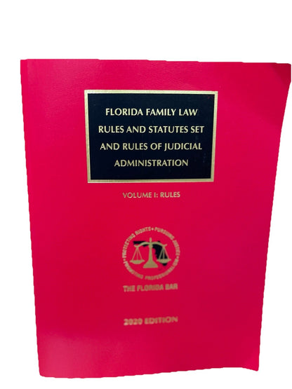 Florida Family Law Rules Statues Set And Rules Of Judicial Administration Vol 1