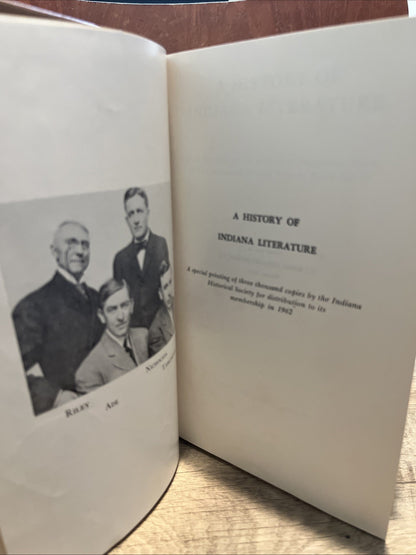A History Of Indiana Literature by Arthur Shumaker HC Historical Society 1962