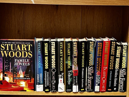 Stuart Woods Book Lot Hardcover Lot of 14 Family Jewel, Orchid Blue, Unbound…